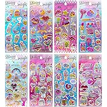 Amazon.co.jp: Evbyws グリッター しゃかシール 8種類 可愛い